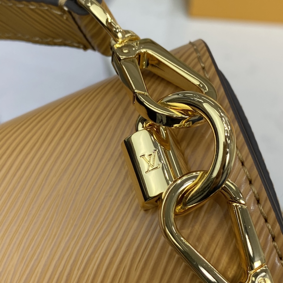 Louis Vuitton TWIST MM Handbag Epi Leather M57506 Gold Honey